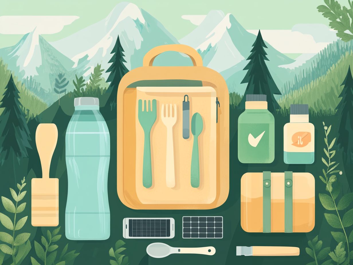 Graphic showcasing the 5 essentials for eco-conscious travelers