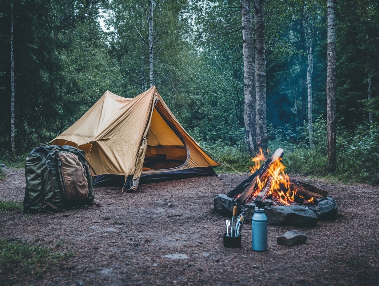 Infographic showing key takeaways for sustainable camping