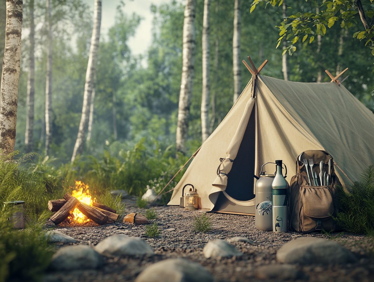 Visual guide to sustainable camping tips