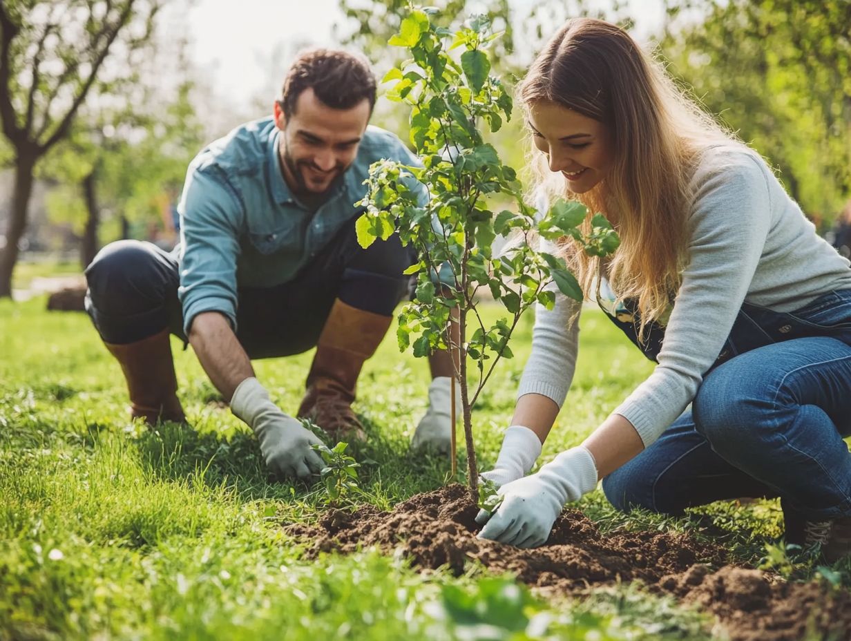 Visual representation of eco-friendly activities for couples.