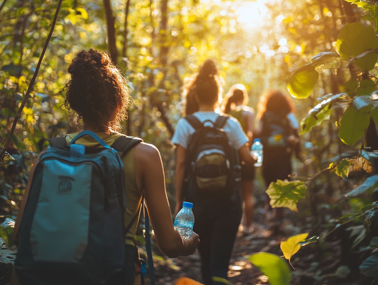 A family enjoying nature responsibly through clean-up activities