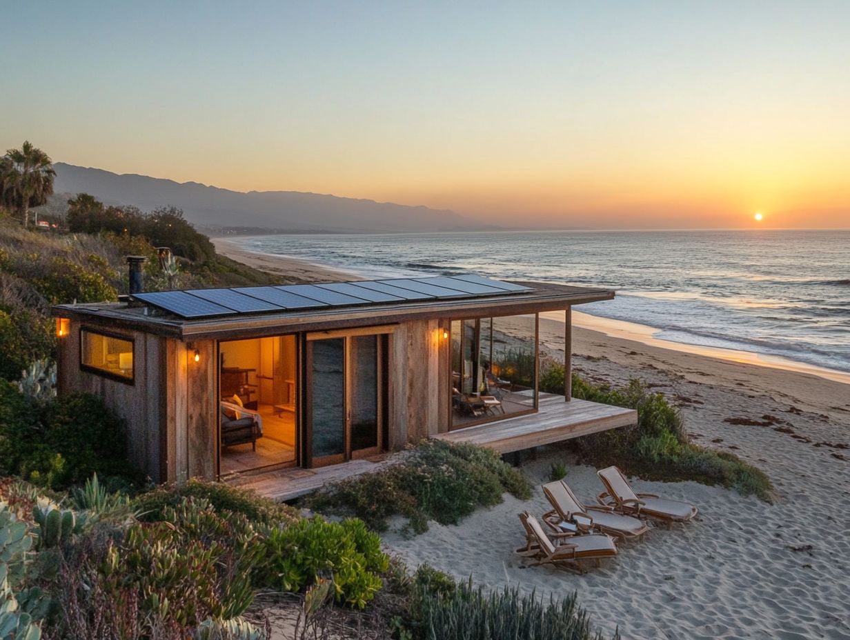 An overview of coastal eco-stays in California featuring eco-friendly technologies.