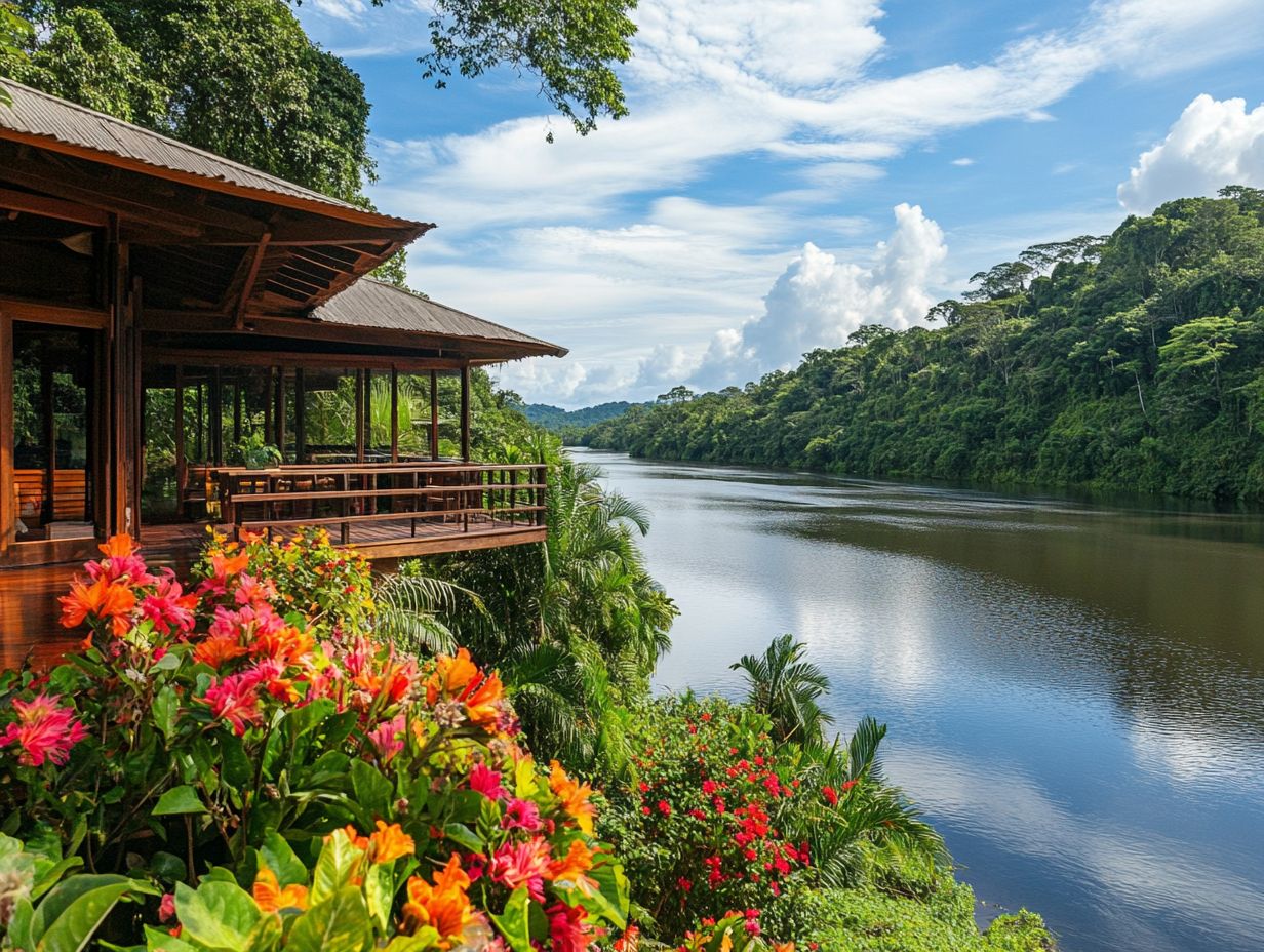 Visual summary of eco-friendly lodges in the Amazon