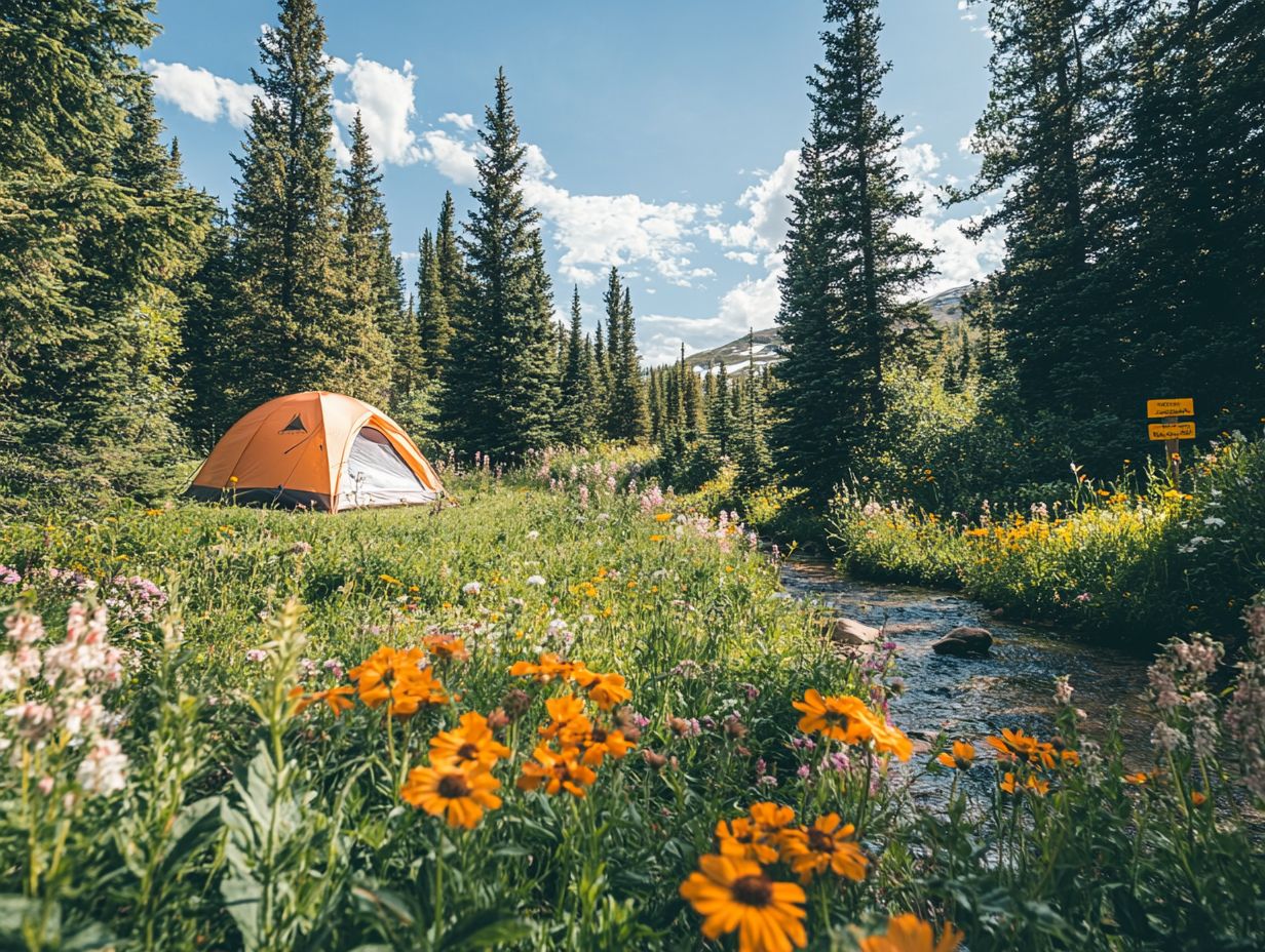 A beautiful view of eco-friendly campsites in South America surrounded by nature.