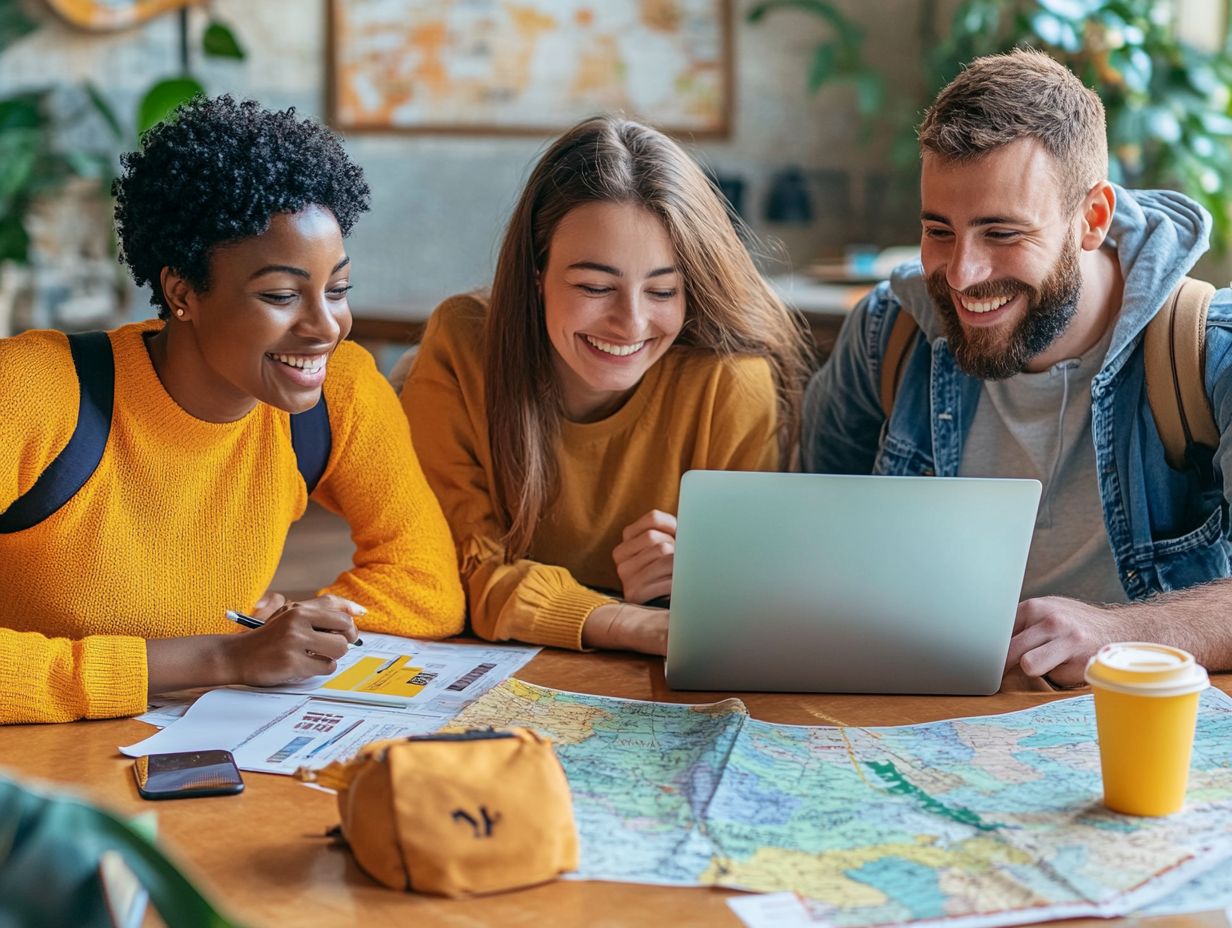 A group of travelers planning a responsible trip