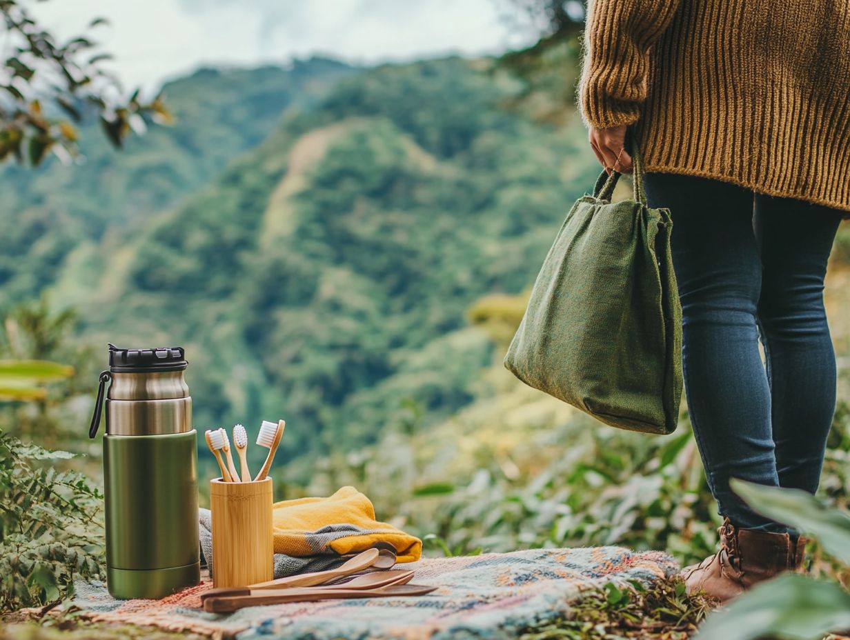 A traveler planning a zero-waste trip.