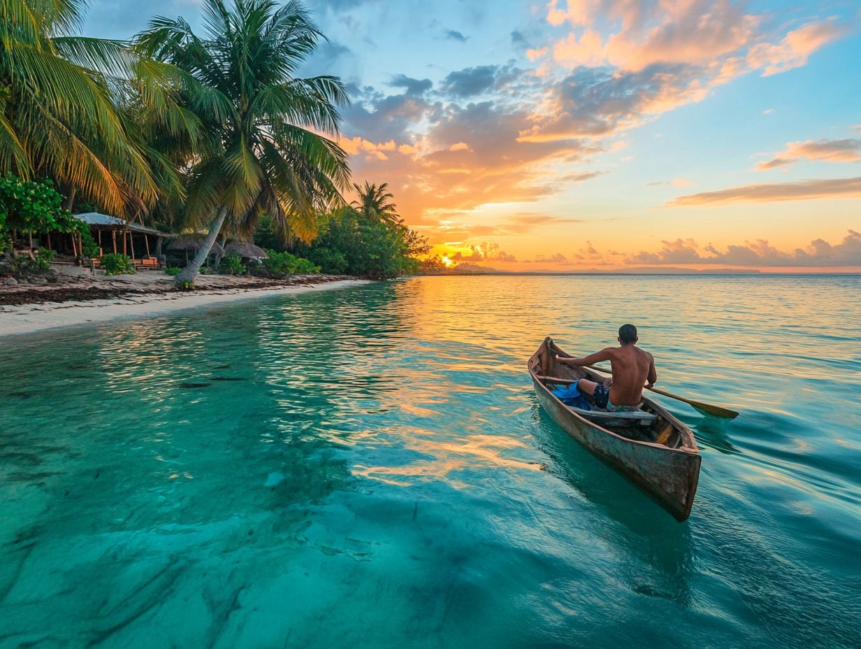 Illustration of Sustainable Practices for Travelers in the Caribbean