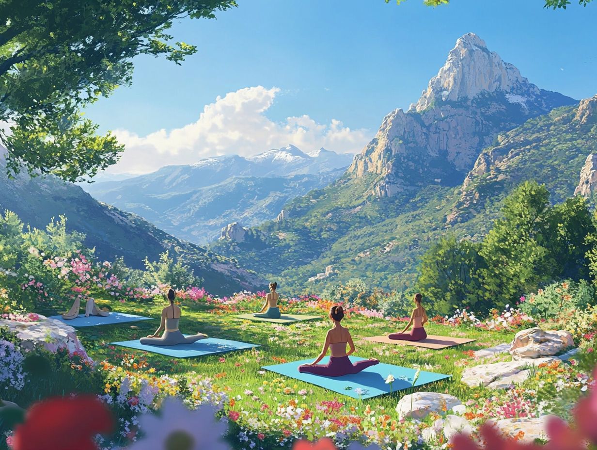 Visual representation of key factors for eco-conscious yoga retreats