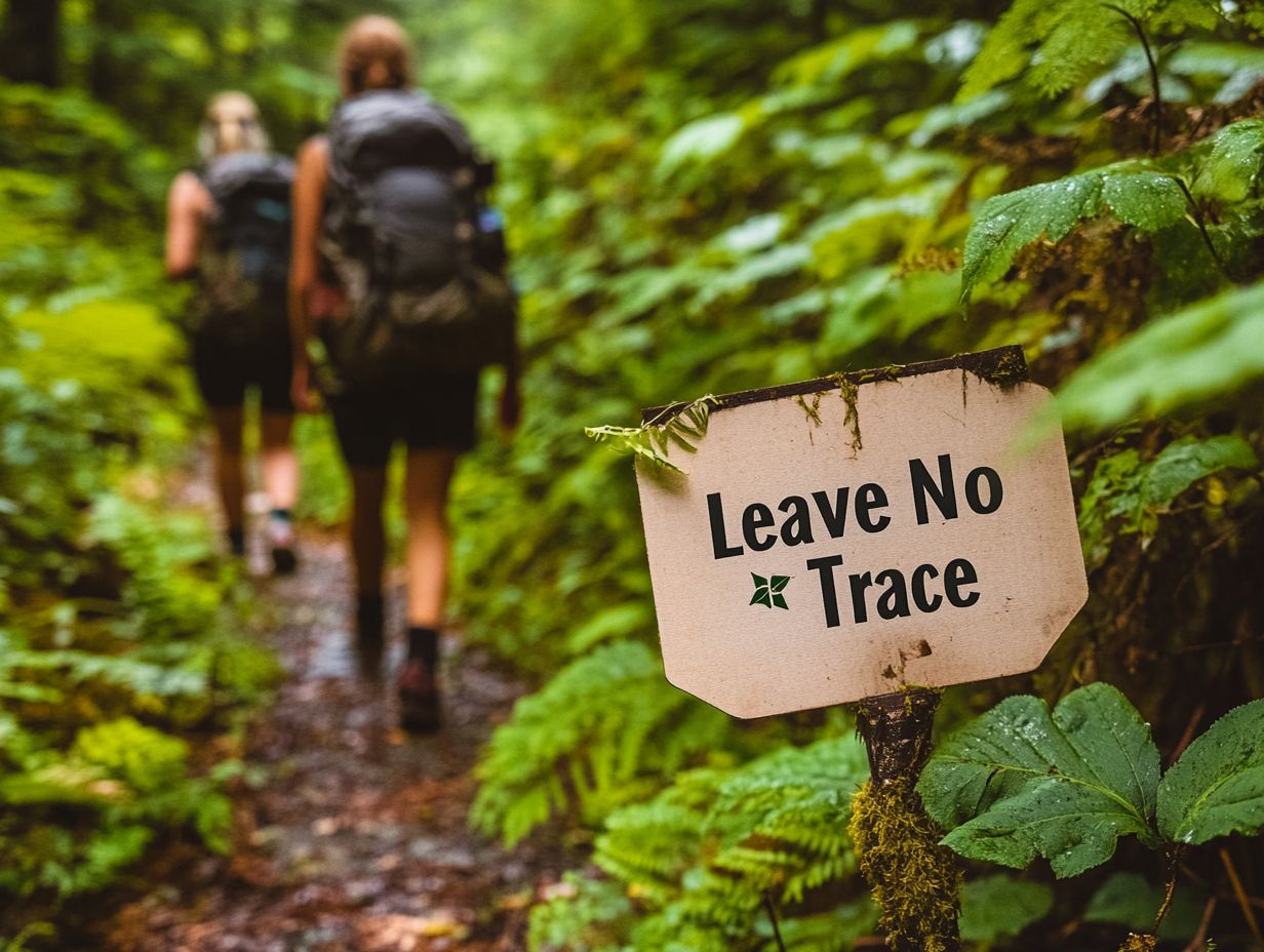 Illustration showing the importance of leaving no trace while traveling.