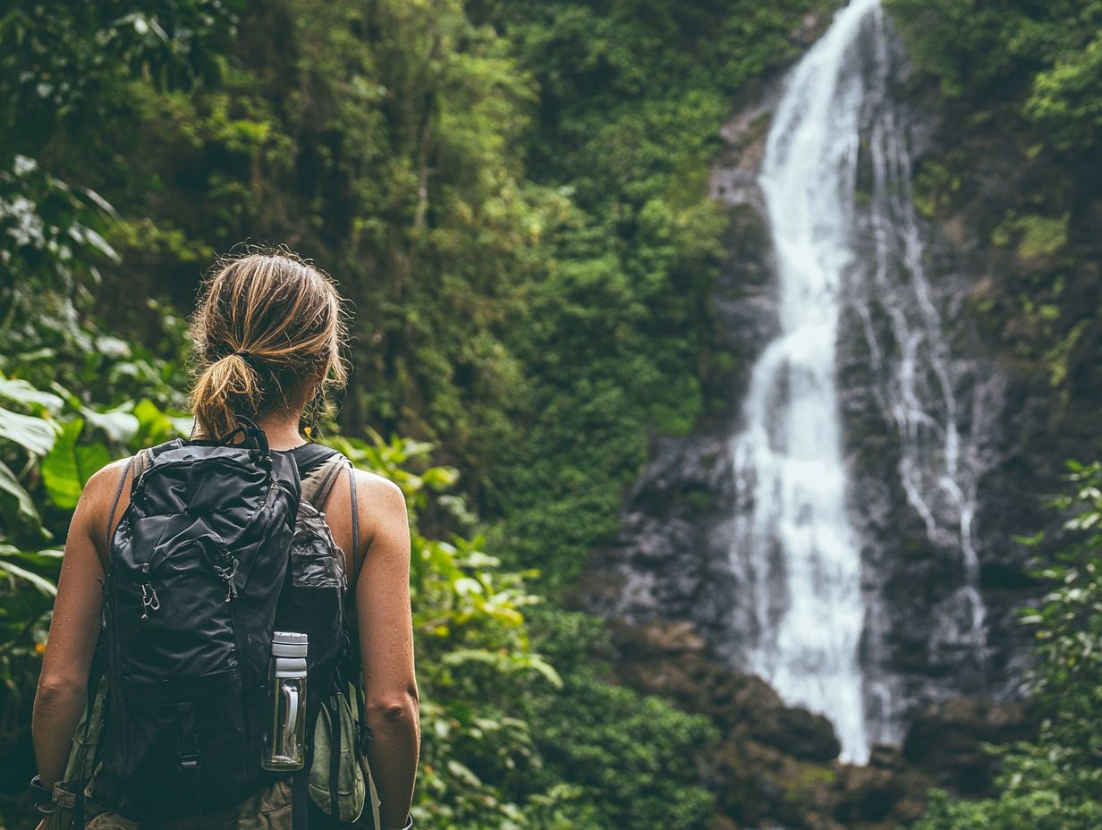 Illustration depicting the importance of water conservation while traveling