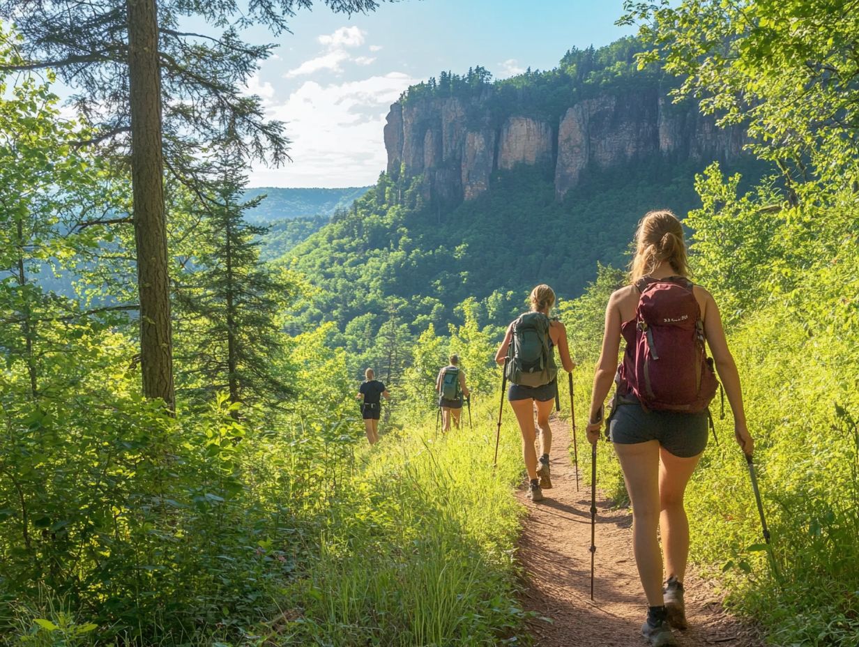 Beautiful landscapes of sustainable hiking trails