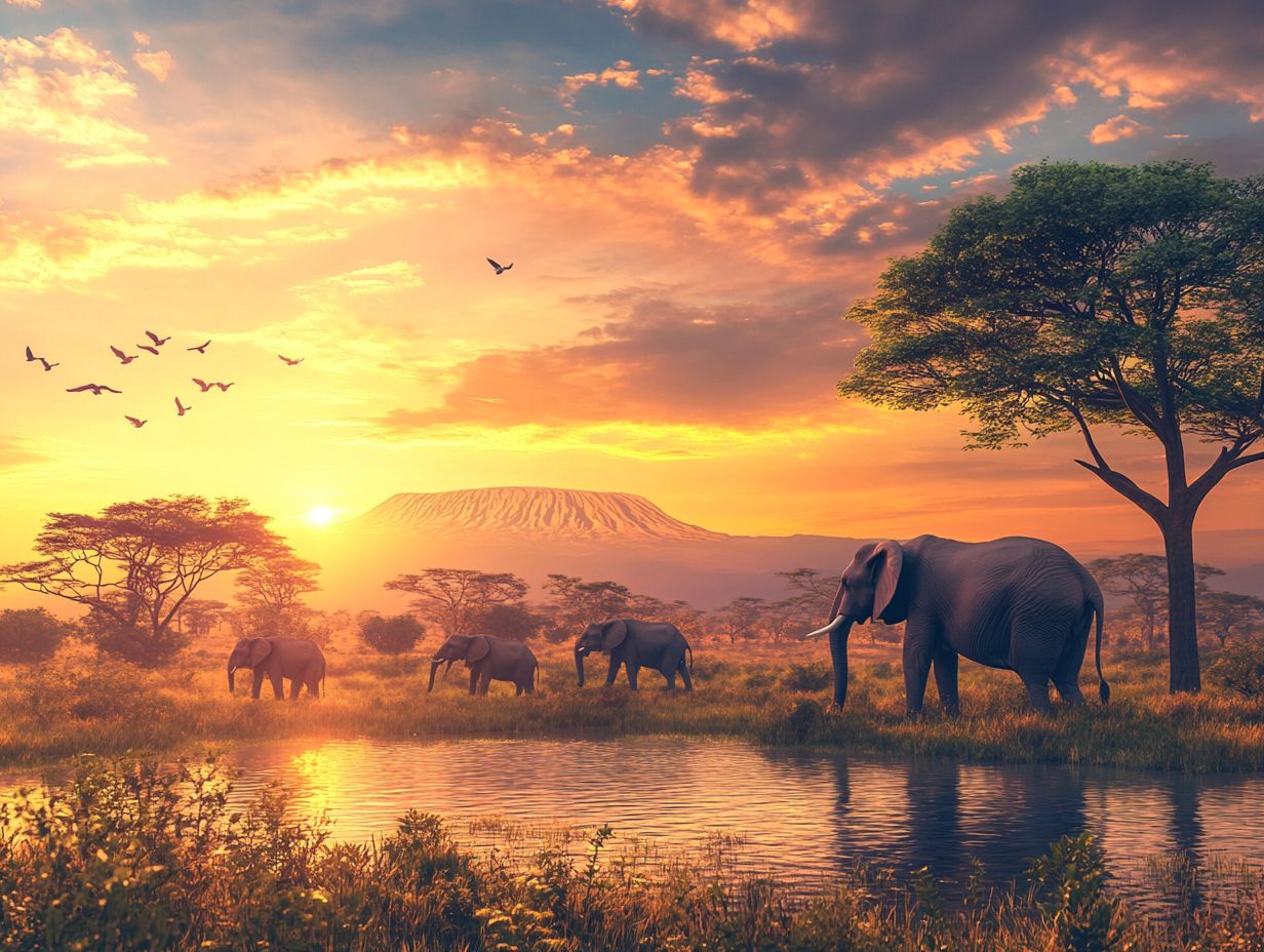 Visual summary of sustainable safari destinations in Africa