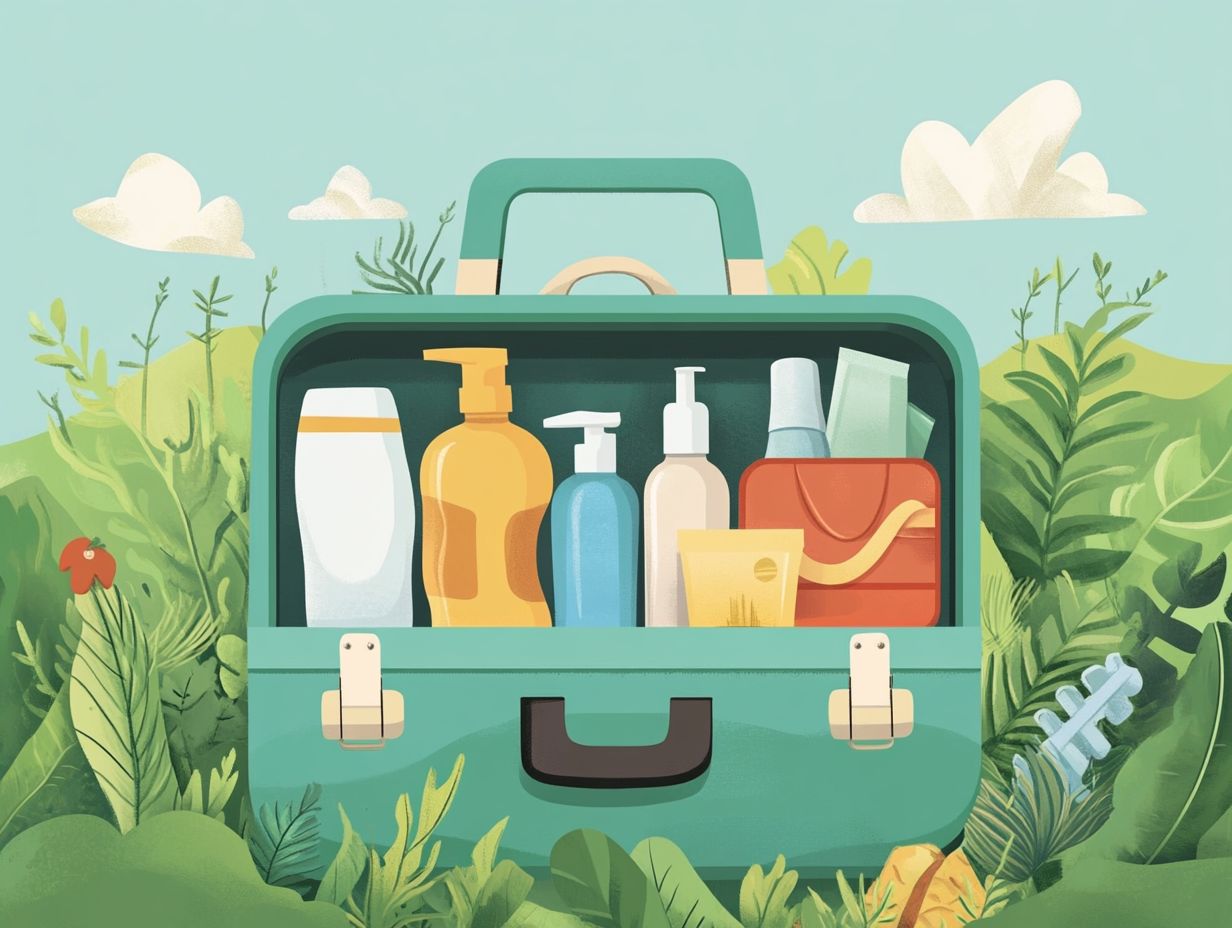 Illustration of eco-friendly packing tips