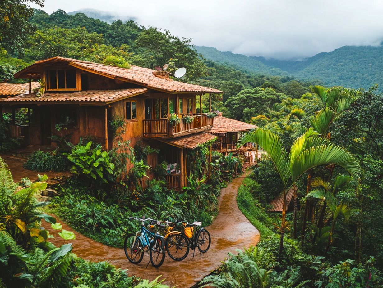 Person riding an electric bike in a lush green area